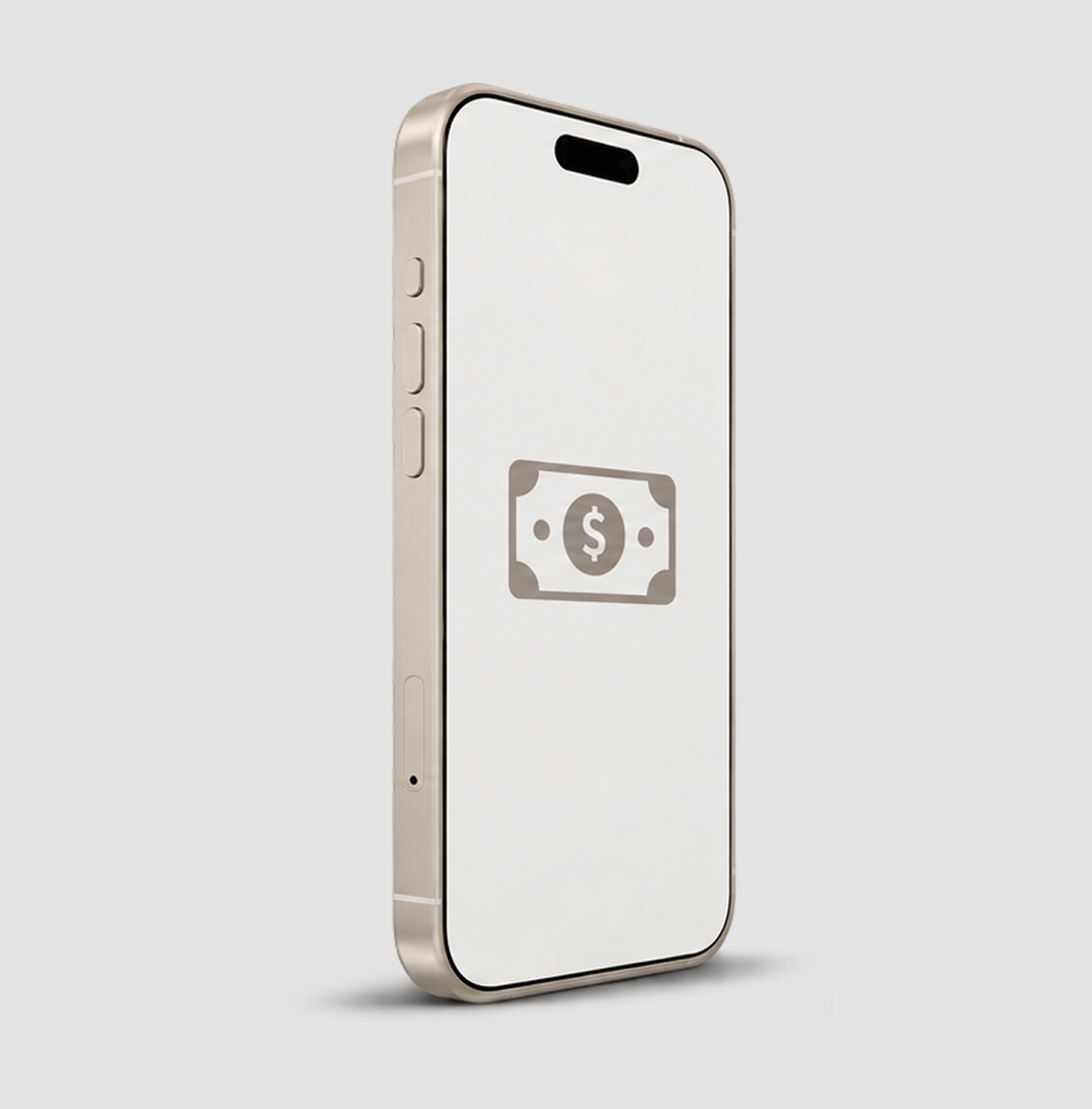 Celular moderno mostrando en su pantalla un icono de billete con el s&iacute;mbolo de pesos